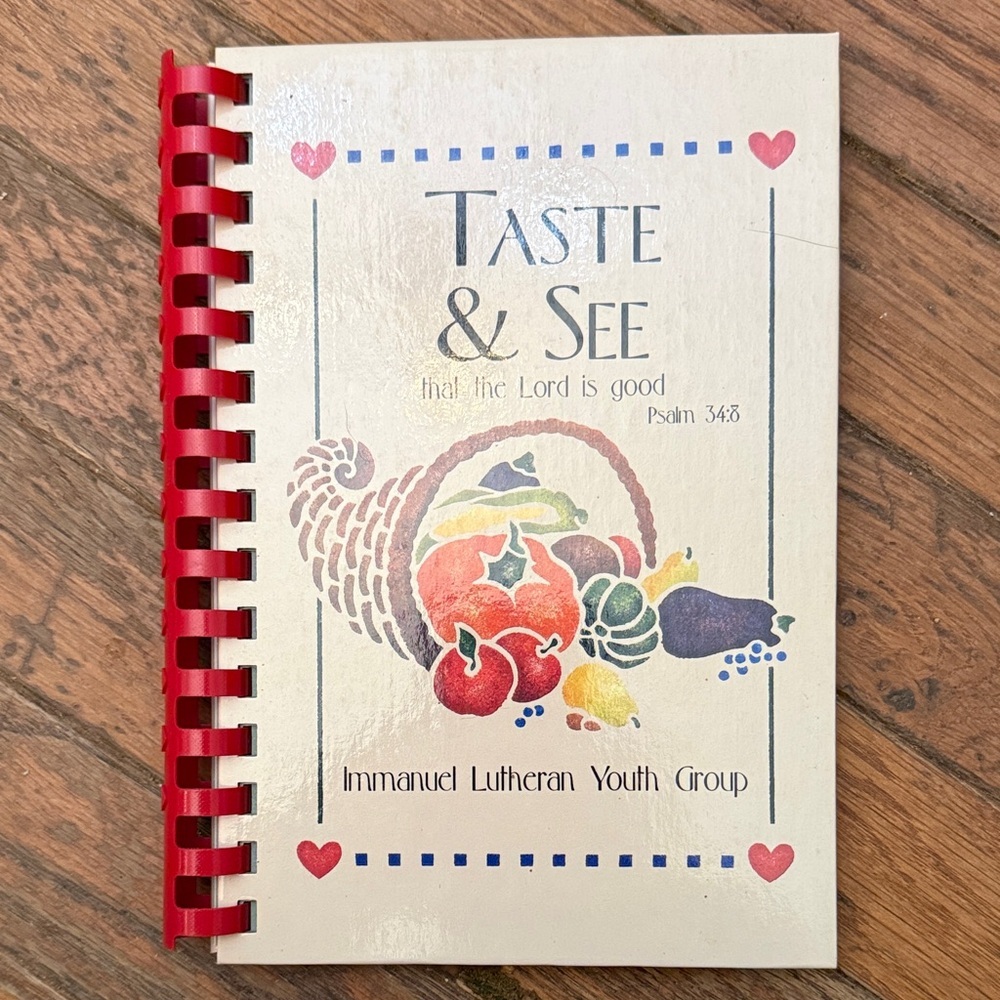 Vintage Taste & See Immanuel Lutheran Cook Book 1998